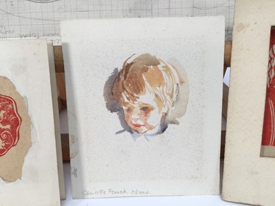 Lot 935 - *Mary Millar Watt (1924-2023) collection of works on paper, various subjects and media, including a printing block