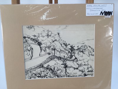Lot 935 - *Mary Millar Watt (1924-2023) collection of works on paper, various subjects and media, including a printing block