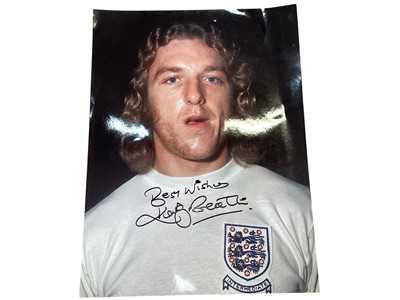 Lot 1477 - Three boxes Ipswich programmes & memorabilia including 1978 Cup Final newspapers, signed book by Ray Crawford and hand signed A3 pictures Kevin Beattie and Roger Osborne plus books including...