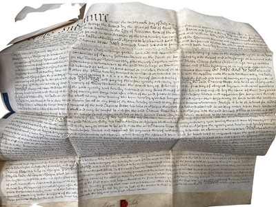 Lot 1480 - Old ephemera including 1800s era indentures and books & mixed ephemera