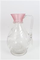 Lot 2150 - Fine quality Victorian glass claret jug / ewer...