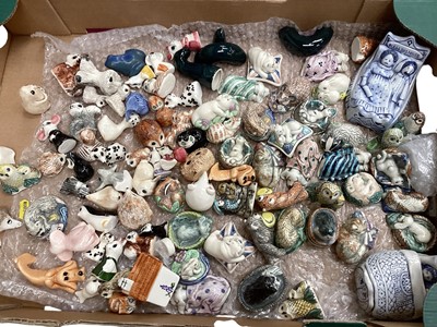 Lot 1256 - Collection of pottery animal ornaments