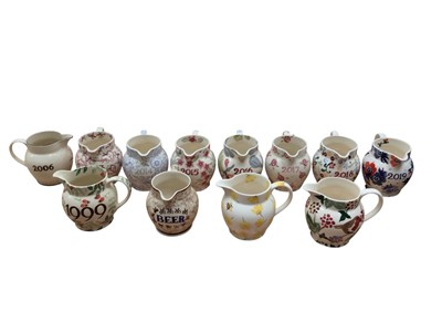 Lot 1179 - Collection of 12 Emma Bridgewater jugs with various designs