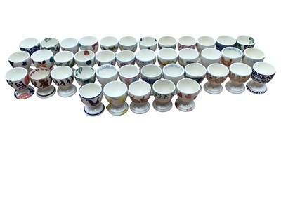 Lot 1182 - Collection of 41 Emma Bridgewater eggcups in various designs, including Mary Mary Quite Contrary, Silver Spangled Hamburgh, Buff Orpington etc