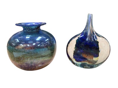 Lot 1265 - Isle of Wight glass globe vase together with a Isle of Wight teardrop vase
