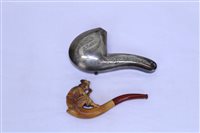 Lot 4029 - Unusual Carsved meerschaum cheroot holder,...