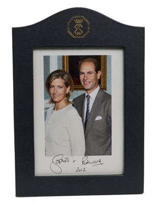 Lot 52 - T.R.H. Prince Edward and Princess Sophie The Earl and Countess of Wessex (now the Duke and Duchess of Edinburgh), signed presentation portrait photograph