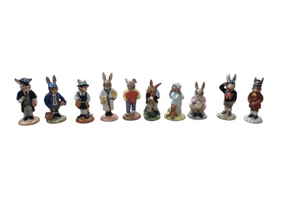 Lot 1269 - Collection of ten Bunnykins to include 'Be Prepared Bunnykins', 'Schoolmaster Bunnykins', 'Billy Bunnykins' and others