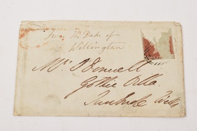 Lot 696 - An envelope addressed to Mr O'Donnell, Gothic Villa, Tunbridge Wells, inscribed 'from The Duke of Wellington