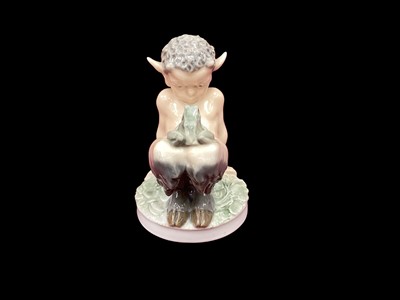 Lot 1215 - Royal Copenhagen porcelain figure - Fawn with frog, model no. 1713