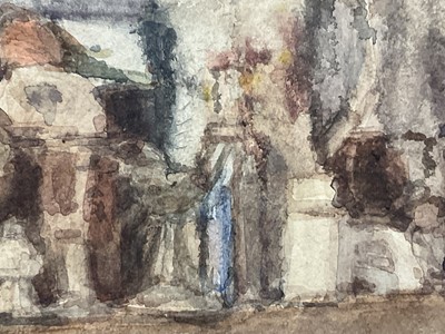 Lot 1034 - Dick Lee (1923-2001) watercolour - Still Life Bottles and Jugs, 1987, 19cm x 27.5cm, in glazed frame