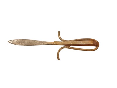Lot 945 - First World War French trench dagger with all steel worked frame and leaf-shaped blade 27cm overall