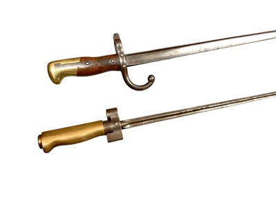 Lot 947 - French 1874 Pattern Gras bayonet and French Lebel bayonet (both without scabbards) (2)