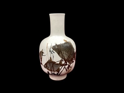 Lot 1223 - Royal Copenhagen Diana Fish vase by Nils Thorsson, 26cm high