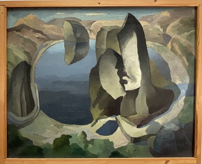 Lot 1023 - Paul Earee (1888-1968) oil on canvas - Fantastical Landscape, signed and indistinctly dated, 62cm x 77cm, framed