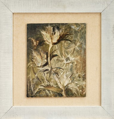 Lot 1018 - M. Gotterel Spurrier, mid 20th century, oil on board - "Swan Song", signed, 49cm x 46cm, framed