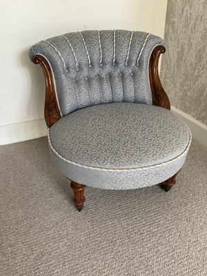 Lot 1230 - Victorian blue upholstered nursing chair