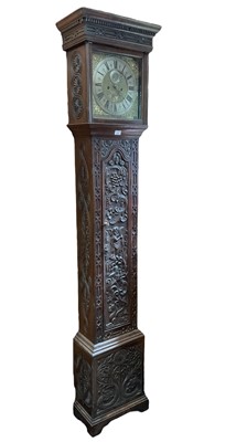 Lot 613 - 18th century and later 8 day longcase clock with square brass and silvered dial signed John Martyn, Northampton
