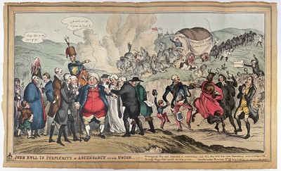 Lot 330 - Three works including a 19th century etching by William Heath (1795-1840)