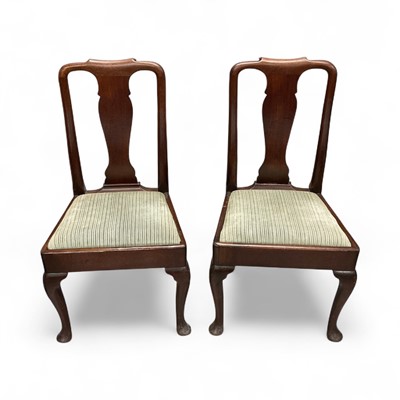 Lot 1306 - Pair George II red walnut side chairs