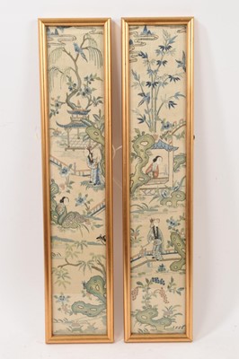Lot 735 - Pair of Chinese sleeve panels