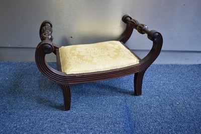 Lot 1330 - Regency mahogany footstool of Gillows type