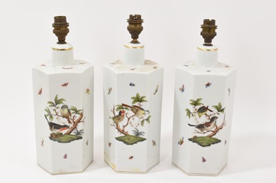 Lot 119 - Three Herend lamp bases