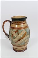 Lot 2172 - Victorian Doulton Lambeth stoneware jug,...