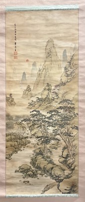 Lot 733 - Chinese hanging scroll, signed Cui Tao