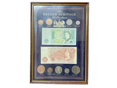 Lot 540 - World - Mixed coins & banknotes to include G.B. 1953-2003 Coronation Anniversary Collection, framed George VI coin & banknote set 1937-1952, Flying Scotsman silver £5 coin cover & ot...