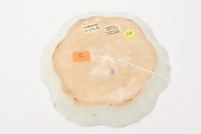 Lot 63 - Worcester blue and white Temple pattern teapot stand, circa 1775, disguised numeral mark