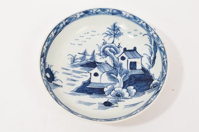 Lot 97 - Lowestoft saucer, painted in blue in Chinese style, circa 1770