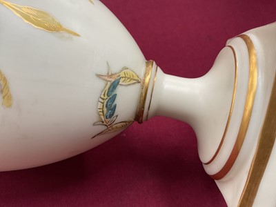 Lot 60 - Royal Worcester cream ground ewer, painted with flowers