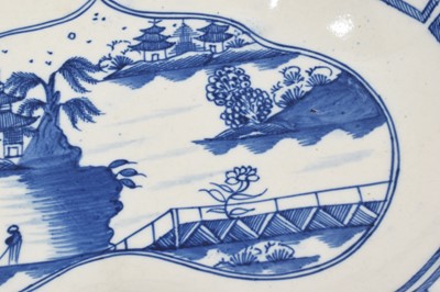 Lot 46 - Caughley Weir pattern heart shaped dish, circa 1790 Provenance; Bill Dickinson