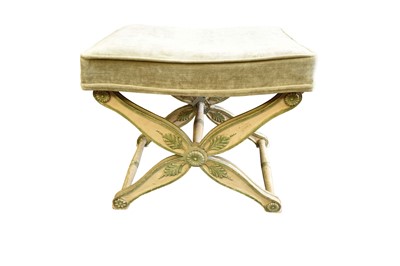 Lot 1326 - 19th century French painted X-frame stool