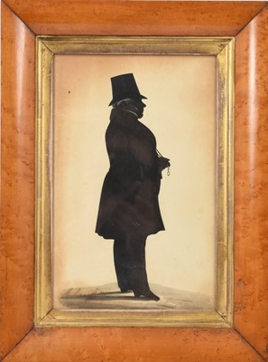 Lot 740 - 19th century silhouette of Michan Fitzpatrick, a Chester lawyer, by Hubert Ellery, in maple frame