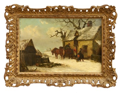 Lot Thomas Smythe (1825-1906) oil on canvas - Snow Covered Landscape, 31cm x 45.5cm, in gilt frame