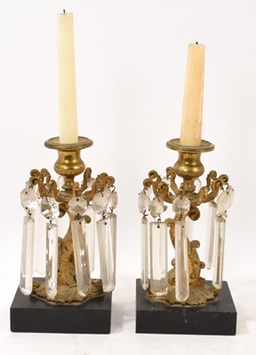 Lot 713 - Pair of Regency ormolu lustres