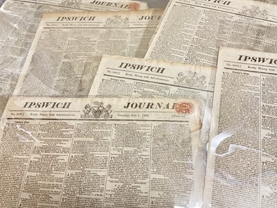 Lot 844 - Twelve early 19th editions of the Ipswich Journal
