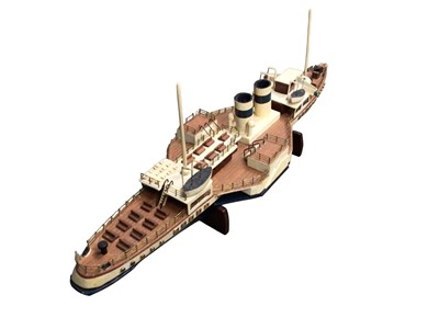 Lot 2566 - Scratch built model of the Waverley paddle steamer, on wooden stand.