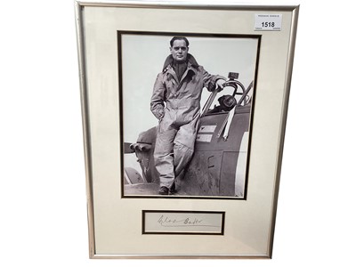 Lot 1518 - Douglas Bader signature, presented with portrait photograph in glazed frame
