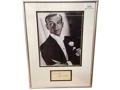 Lot 1515 - Fred Astaire signature, presented with portrait photograph in glazed frame