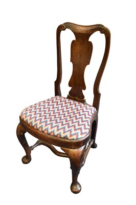 Lot 1327 - George II walnut side chair, with needlework seat