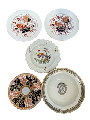 Lot 5162 - Derby plate, painted with a bird, circa 1760, a Vienna plate and other plates