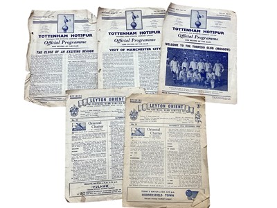 Lot 1486 - Football programmes selection of mostly 1950s period, including Internationals, European Cup Finals, FA Cup Finals, Irish Cup Finals, League matches including West Ham, Tottenham etc.