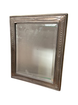 Lot 134 - Silver framed rectangular easel dressing table mirror (Sheffield 1992), 32cm x 27cm overall