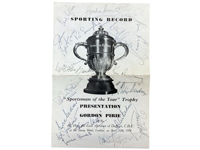 Lot 1489 - Autographs Sportmans of the Year, two signed programmes by several of the nominees including Gordon Pirie, Pat Smythe, Alec Bedser, Alex Buxton and numerous others (2)