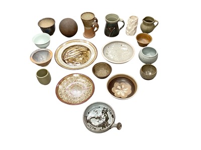 Lot 1289 - Collection of studio pottery including plates, bowls, jugs etc, some signed
