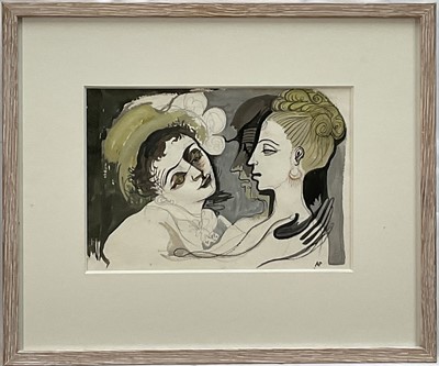Lot 1089 - *Audrey Pilkington (1922-2015) gouache - The Embrace, circa 1948