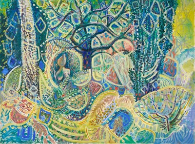 Lot 1090 - * Audrey Pilkington (1922-2015) oil on canvas - Garden Landscape, signed verso, 76cm x 102cm, unframed